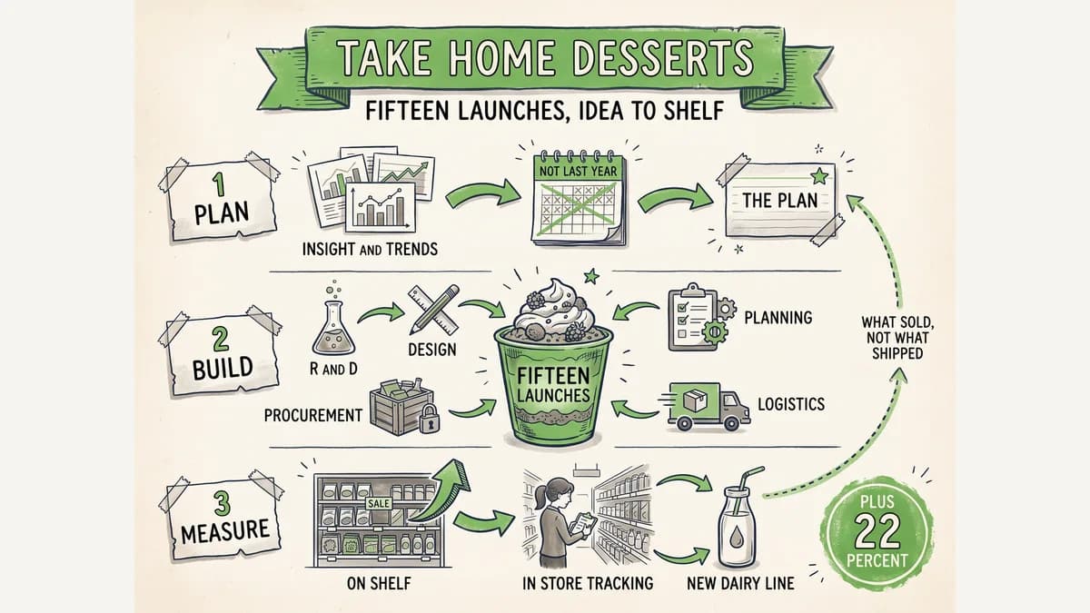 Fifteen desserts, idea to shelf